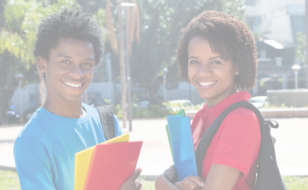 man and woman smiling